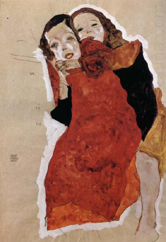 Egon Schiele Two Girls china oil painting image